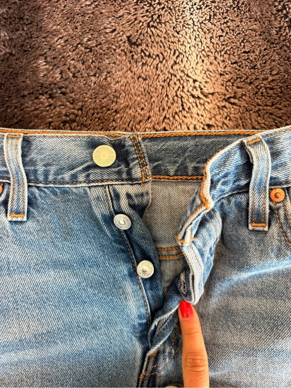 Levi's Classic Blue Denim tilted pocket midi Skirt